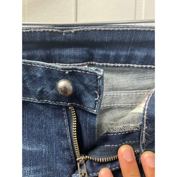 True Religion Blue Denim Relaxed Straight Flap Pockets Mens Jeans SZ 31 - Picture 3 of 8